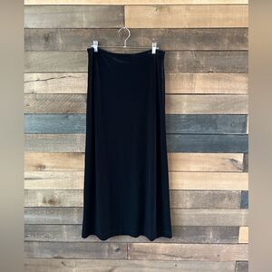 Y2K Black Velvet 111 State Elastic Waist Maxi Skirt